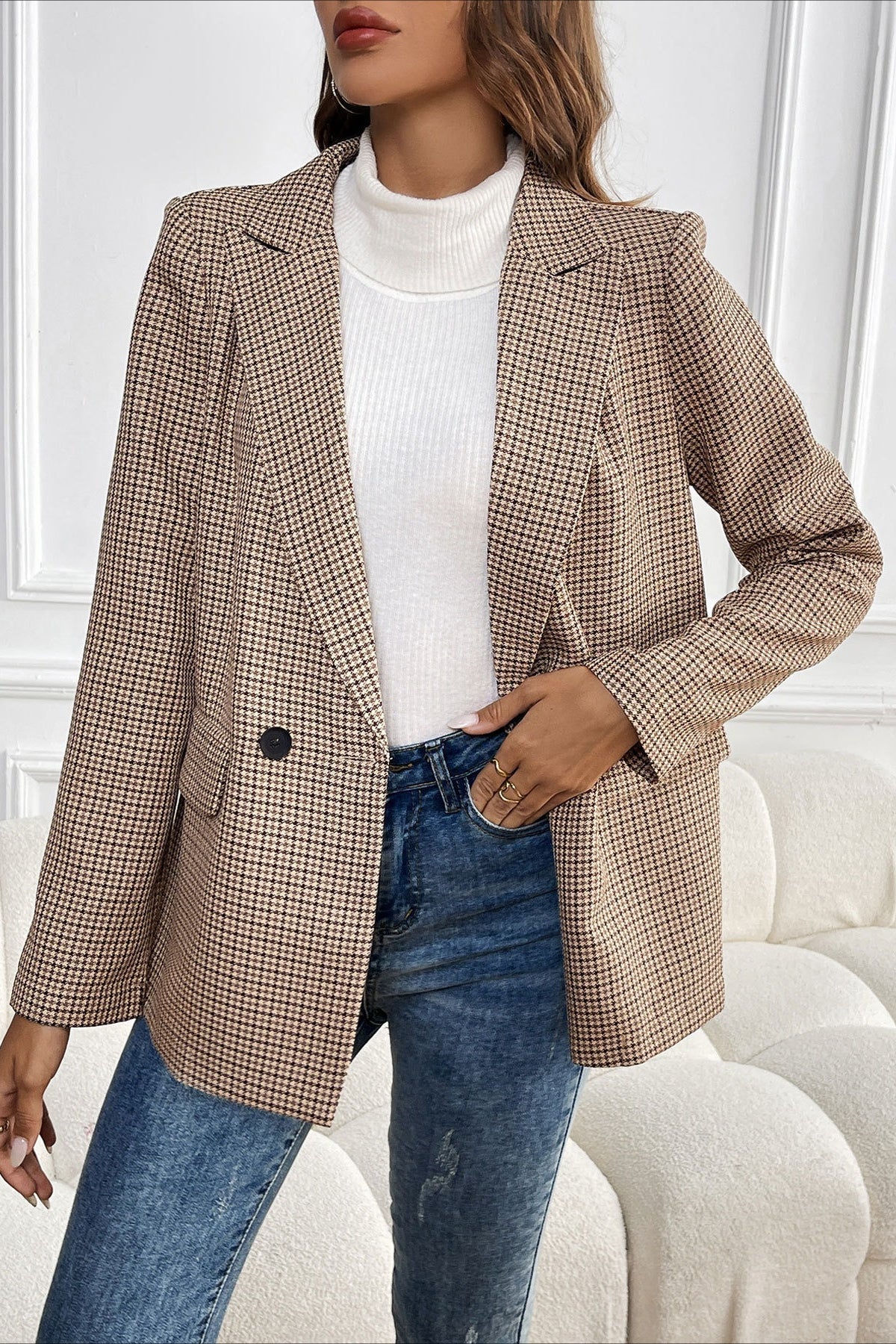 Beatrice Vintage Houndstooth Blazer - Image 5