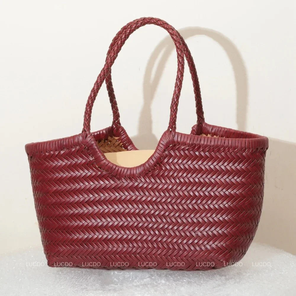 Beatrice Woven Leather Tote Bag - Image 11