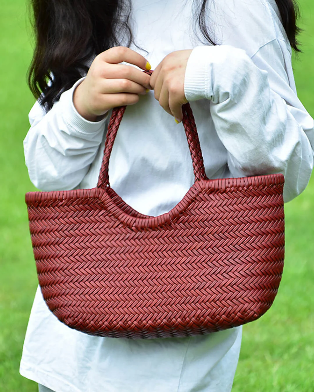 Beatrice Woven Leather Tote Bag - Image 12
