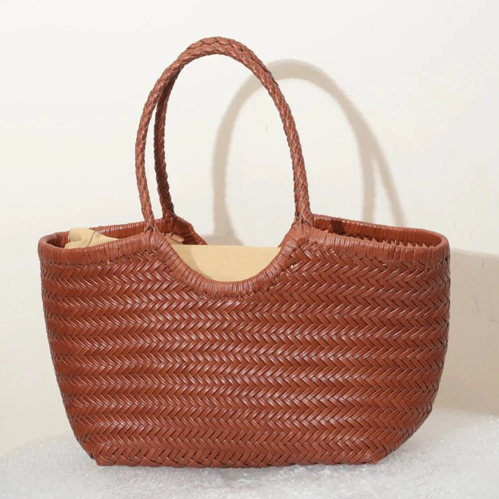Beatrice Woven Leather Tote Bag - Image 7