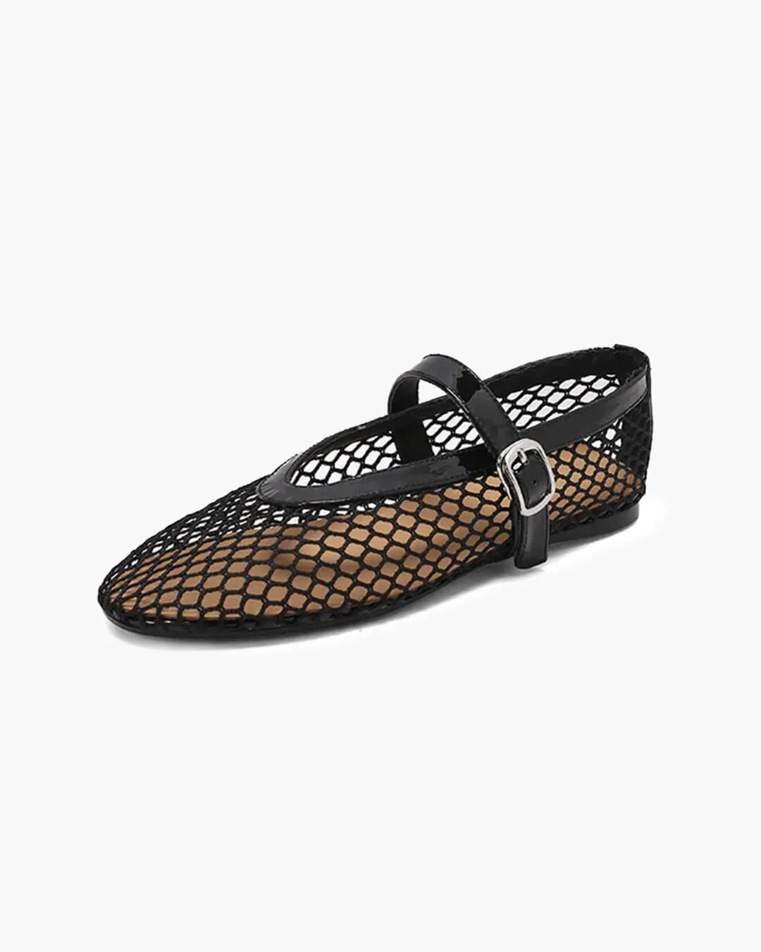 Bianca Buckled Mesh Ballet Flats - Image 6