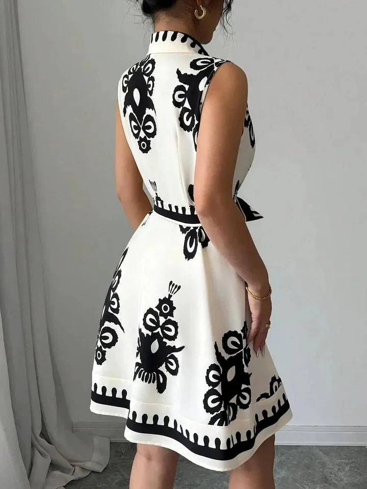 Bianca Butterfly Print Tie-Waist Midi Dress - Image 2
