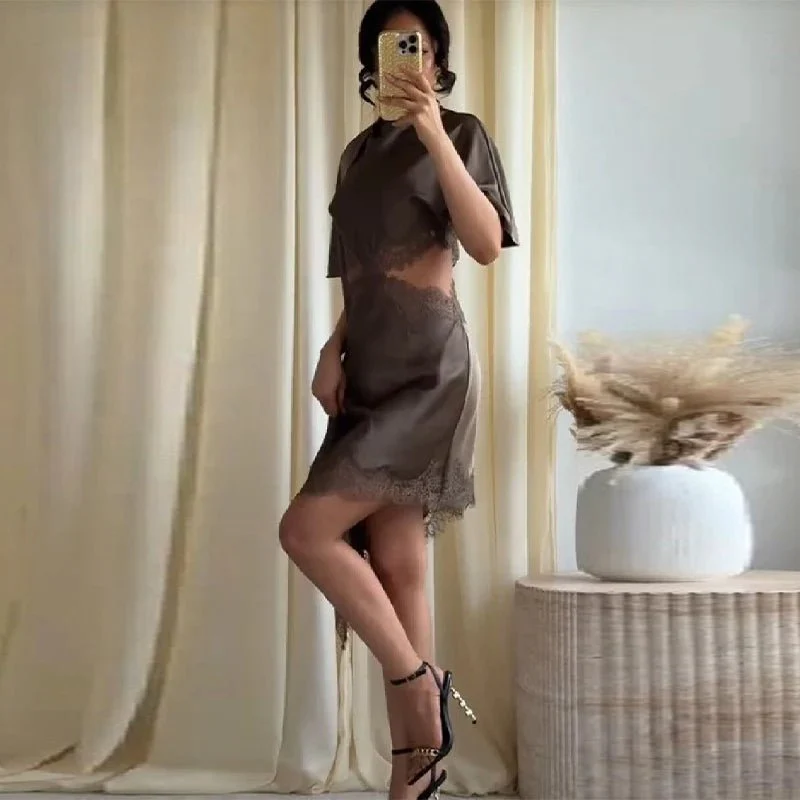 Bianca Cut Out Satin Mini Dress - Image 3