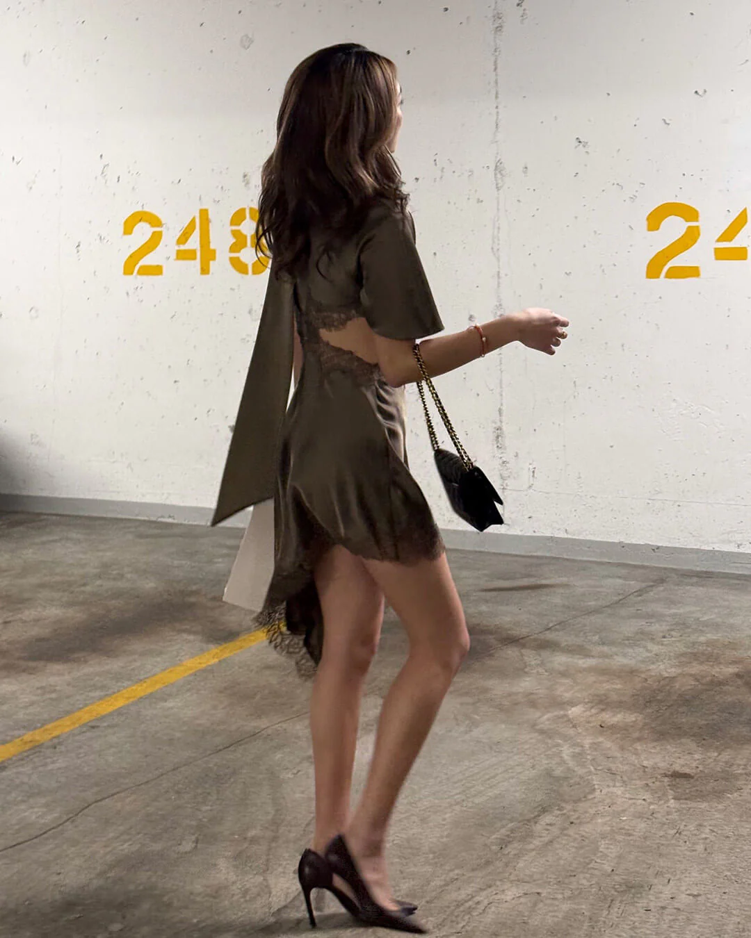 Bianca Cut Out Satin Mini Dress - Image 9