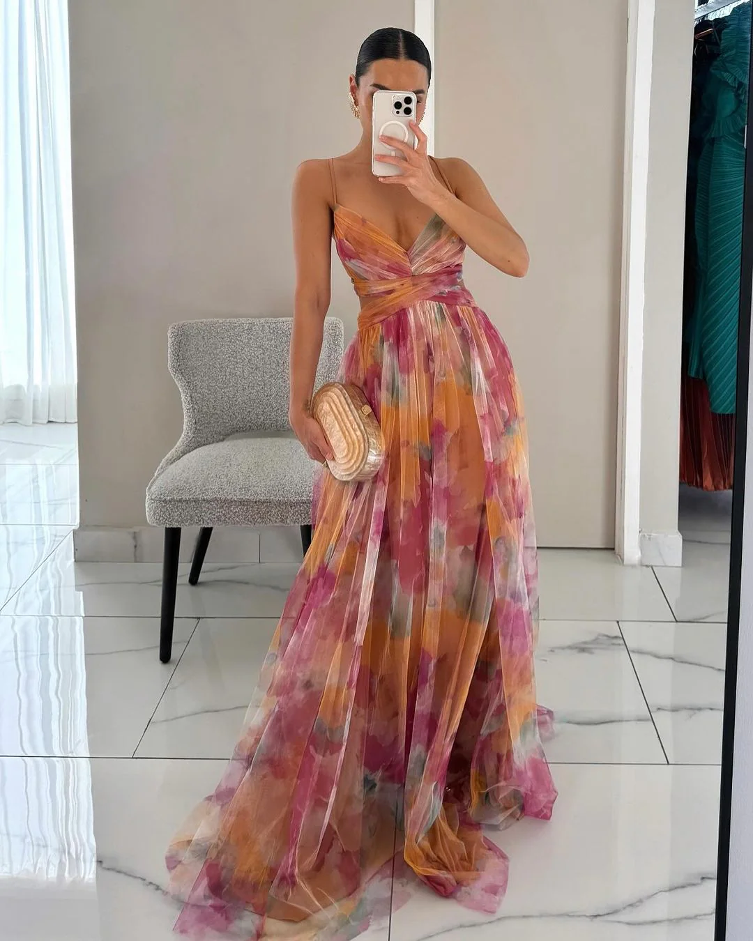 Bianca Floral V-Neck Maxi Dress - Image 9