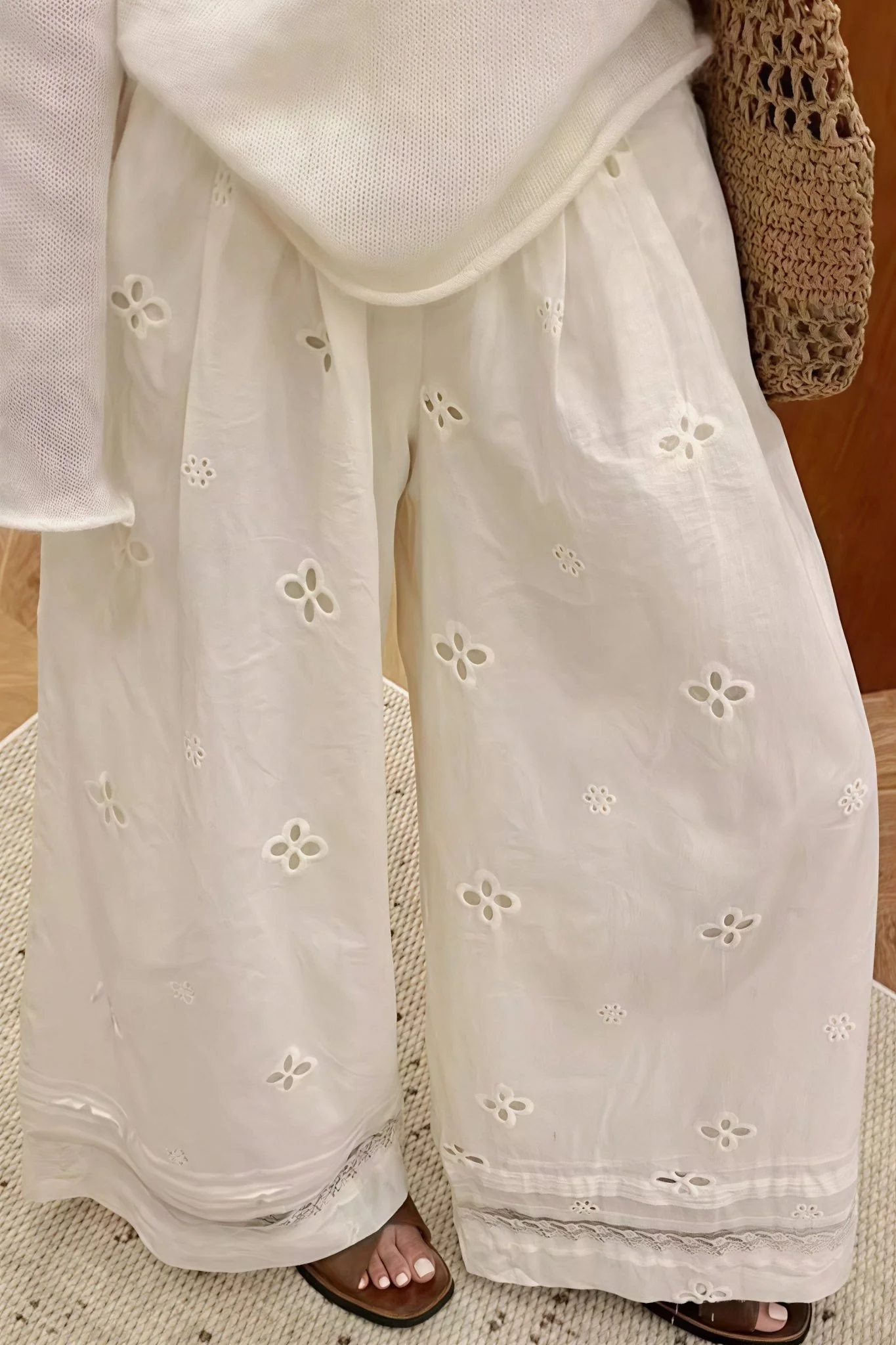 Bianca Hollow Out Lace Wide Leg Pants - Image 3