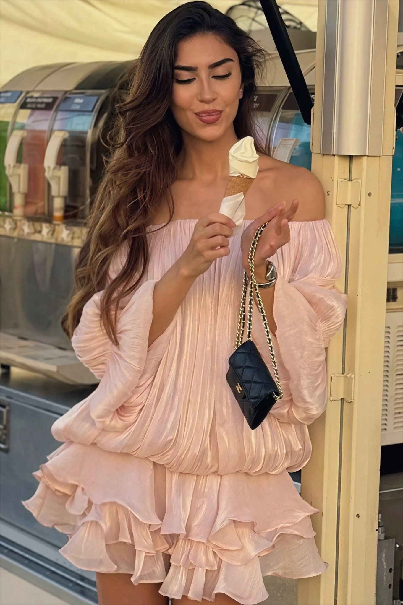 Bianca Off-Shoulder Ruffle Tiered Mini Dress - Image 2