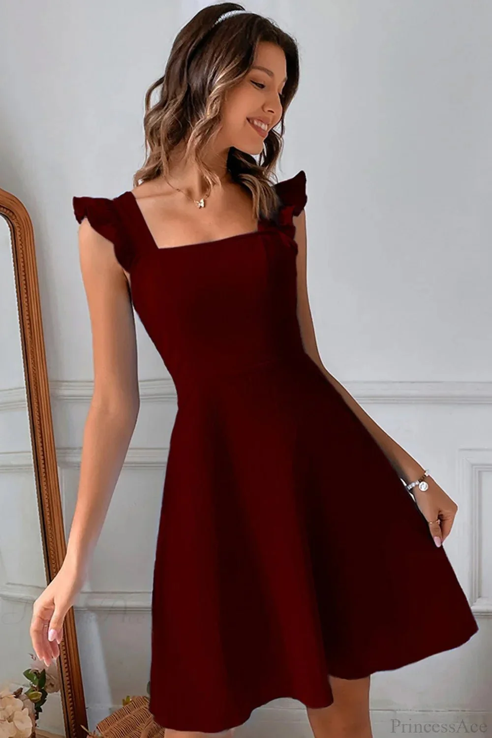 Bianca Sleeveless Mini Dress with Ruffle Tie-back - Image 8
