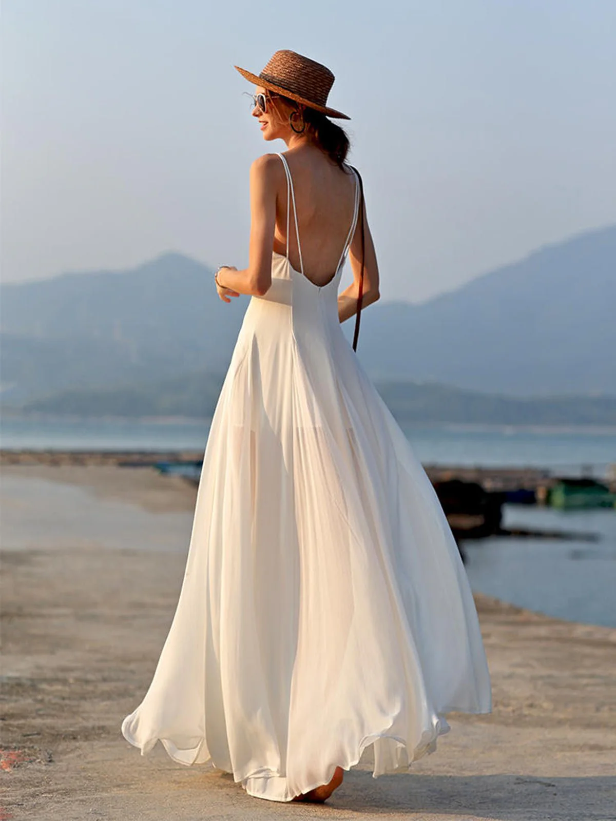 Bianca V-Neck Backless Cami Long Dress - Image 2