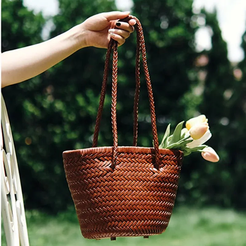 Blair Braided Bucket Shoulder Bag - Image 13