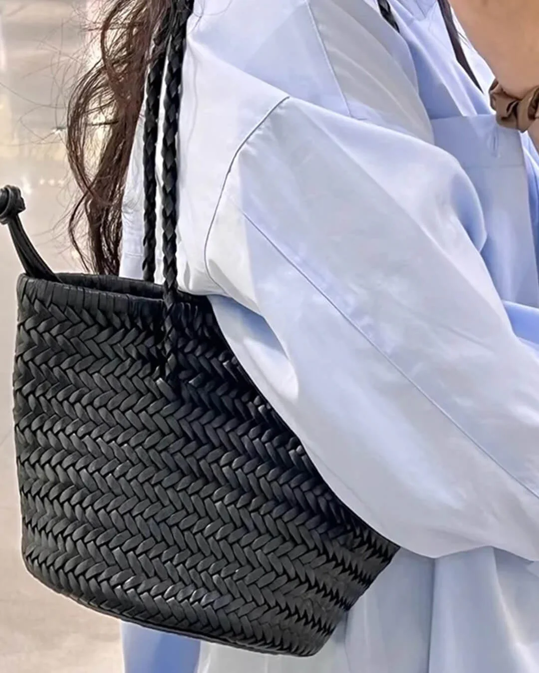 Blair Braided Bucket Shoulder Bag - Image 9