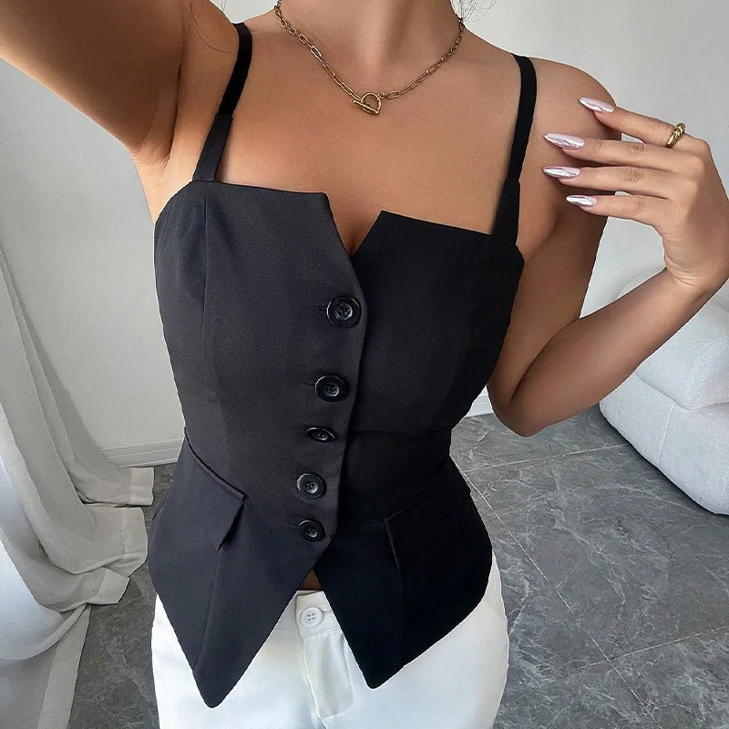 Bridget Tailored Sleeveless Blouse Top - Image 3