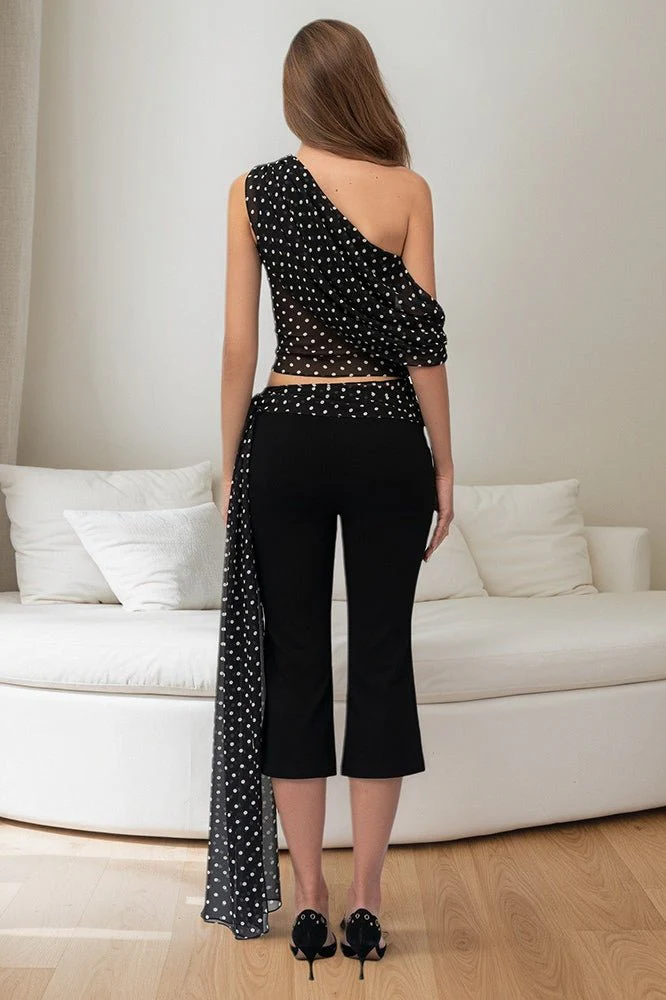 Caitriona Polka Dot One-Shoulder Set - Image 3