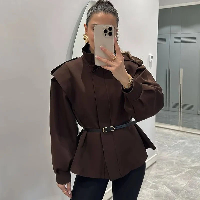 Camille Belted Short Trench Coat - Image 3