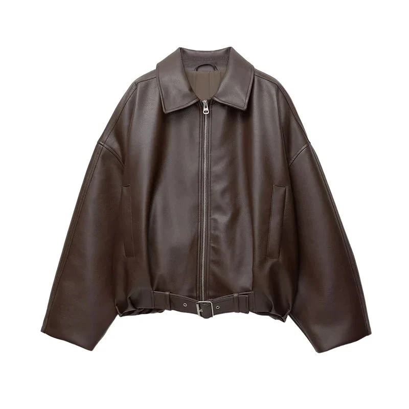 Carine Leather Moto Jacket - Image 3