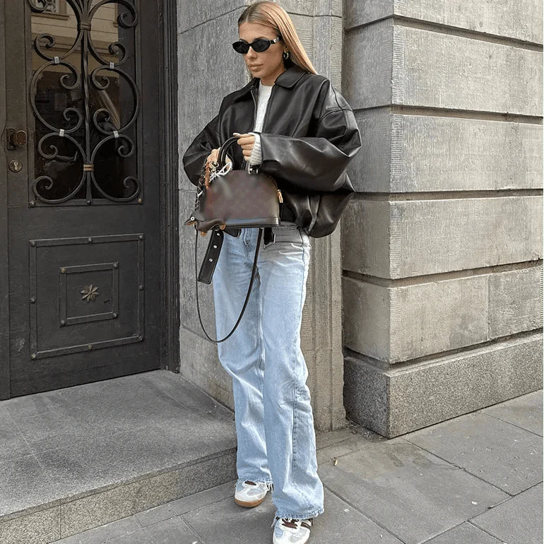Carine Leather Moto Jacket - Image 5