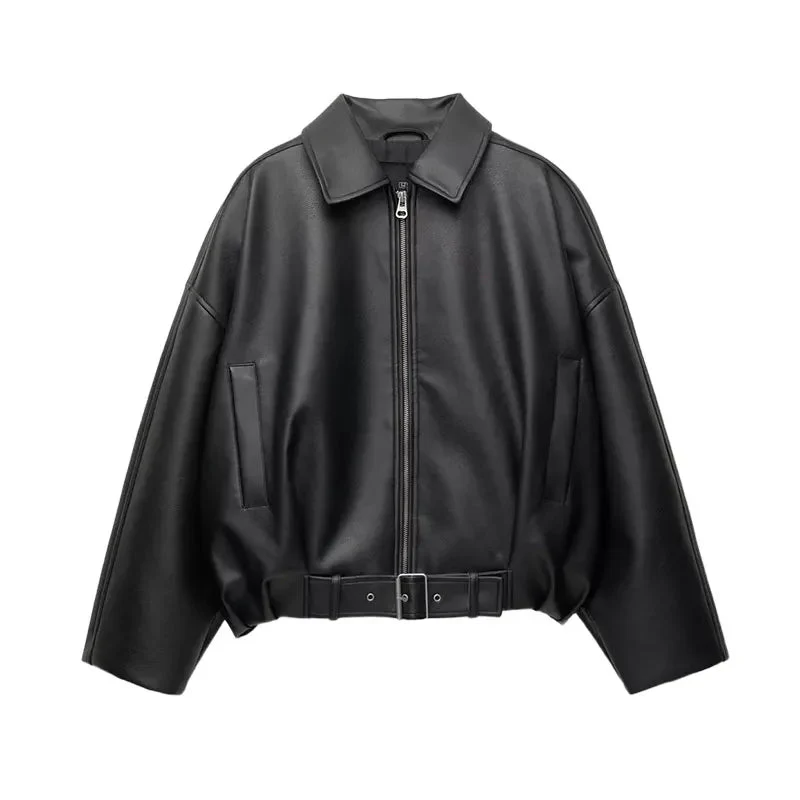 Carine Leather Moto Jacket - Image 9