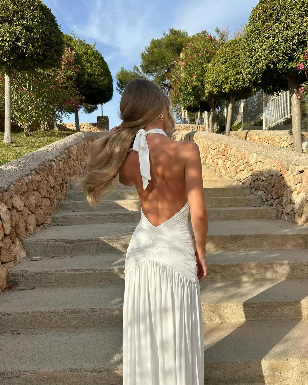 Carlyn Halter Plunged Neck Maxi Dress - Image 3