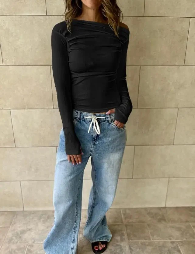 Cassy Off-Shoulder Long Sleeve Top - Image 5