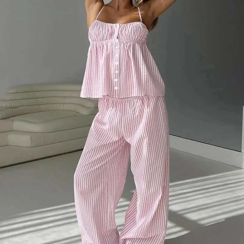 Catalina Striped Sleeveless Pajama Set - Image 3