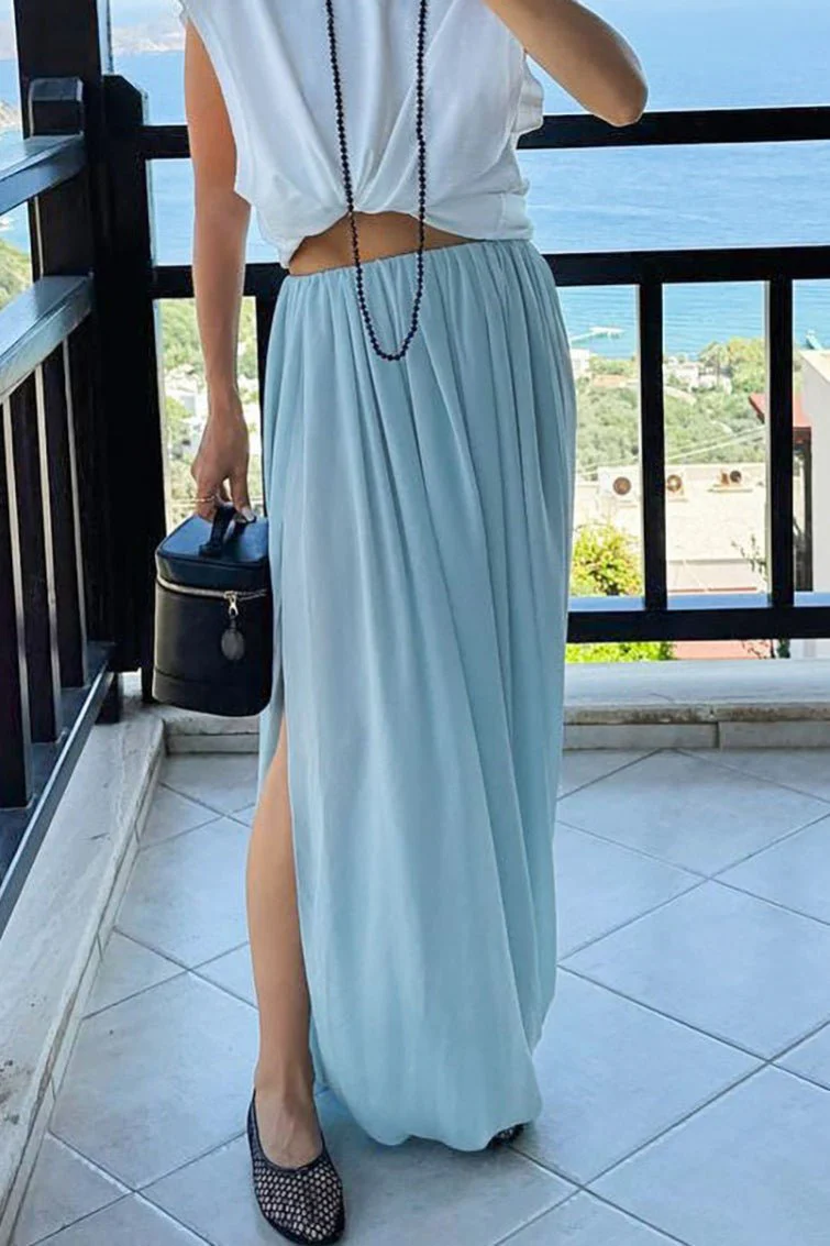 Celeste Chiffon Flowing Maxi Skirt - Image 3