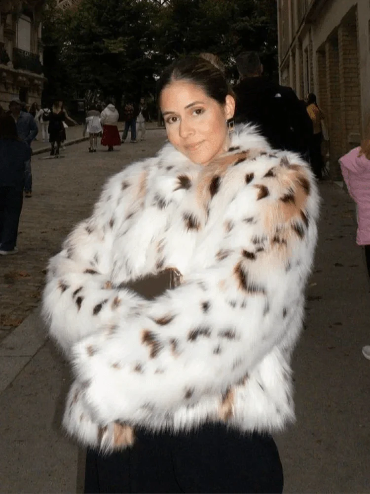Celeste Leopard Faux Fur Coat - Image 6