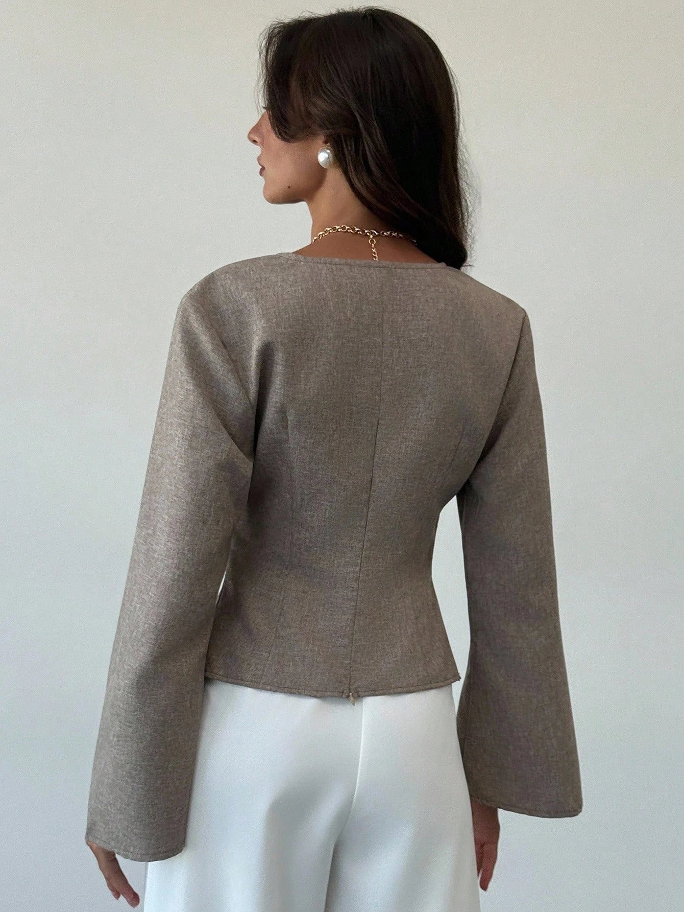 Chantelle Asymmetric Flare Sleeve Blouse - Image 2
