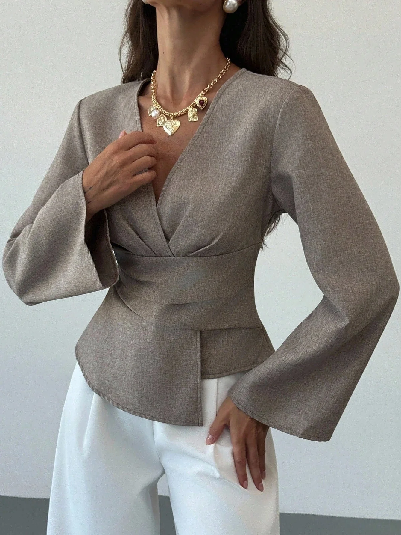 Chantelle Asymmetric Flare Sleeve Blouse - Image 5