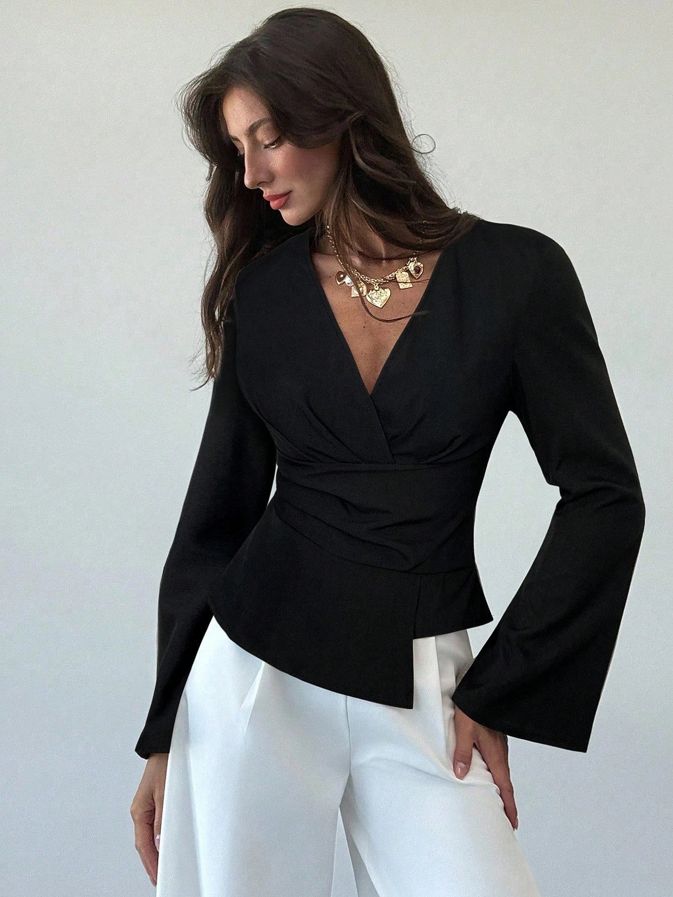 Chantelle Asymmetric Flare Sleeve Blouse - Image 7
