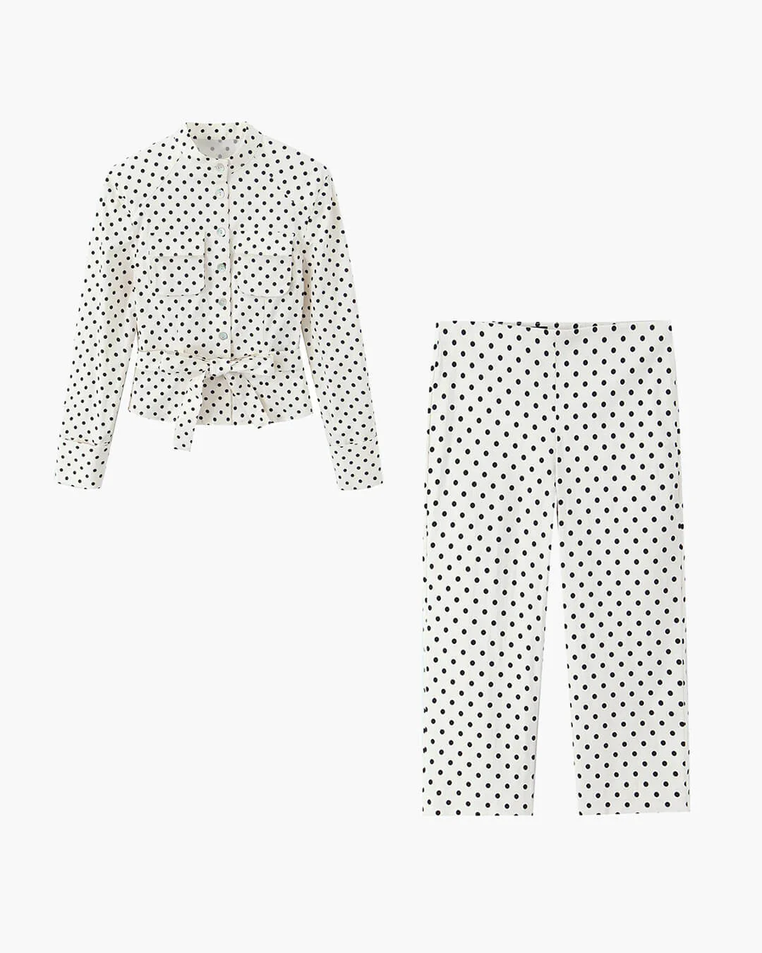 Cherry Polka Dot Jacket Capri Pants Set - Image 9