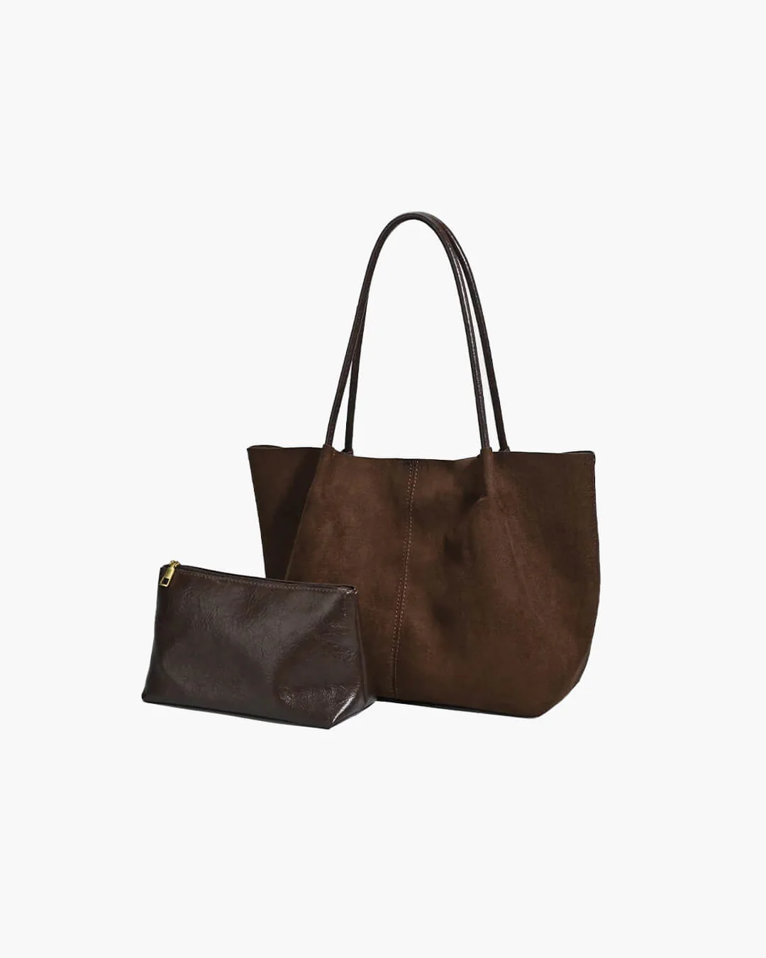 Cheska Suede Tote Bag with Pouch - Image 5