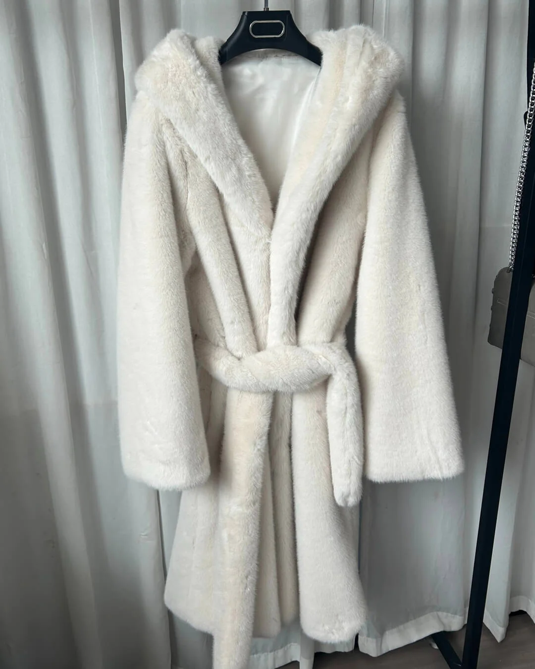 Chloe Hooded Long Coat - Image 8