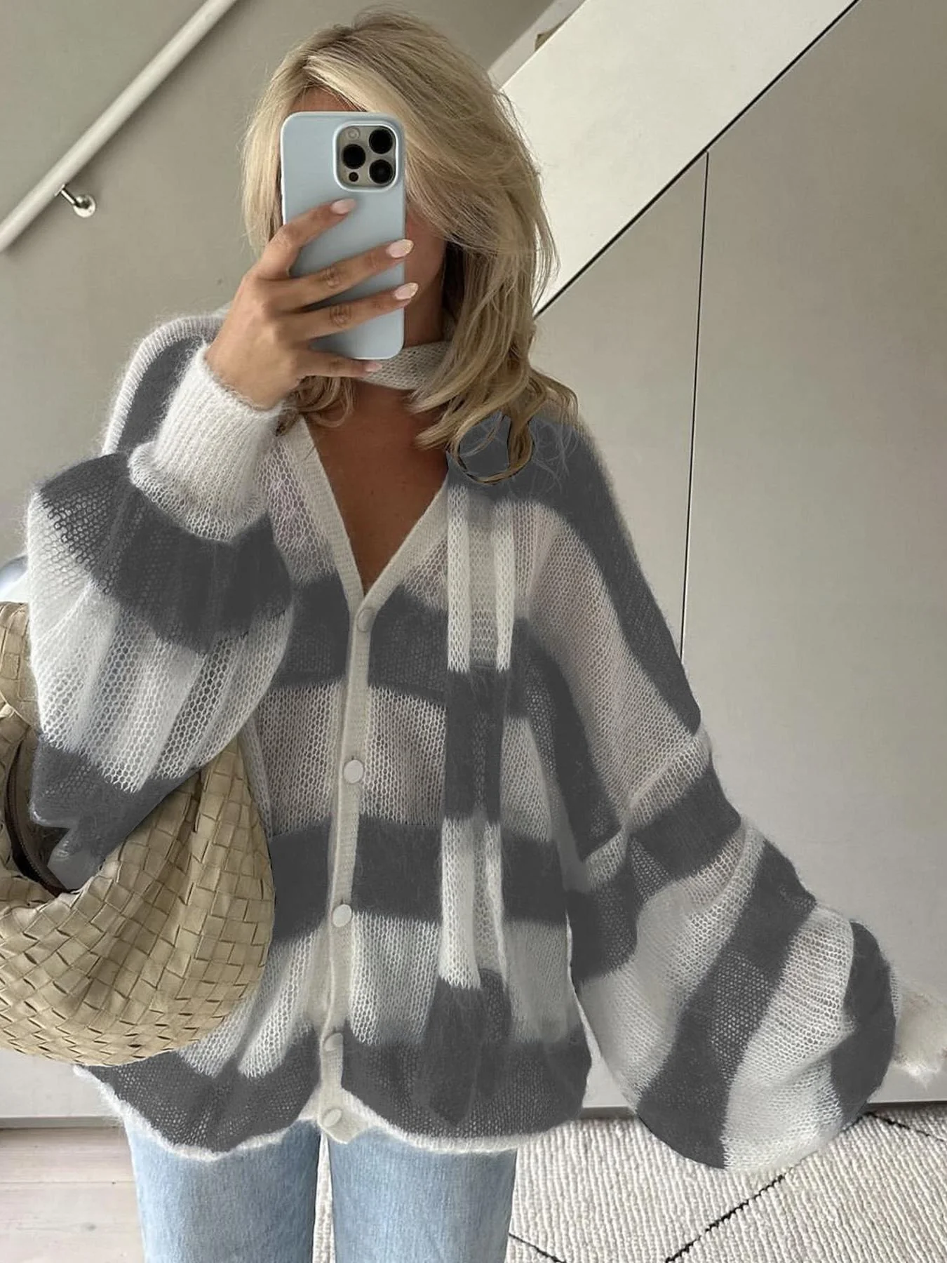 Christel Loose Striped Cardigan - Image 7