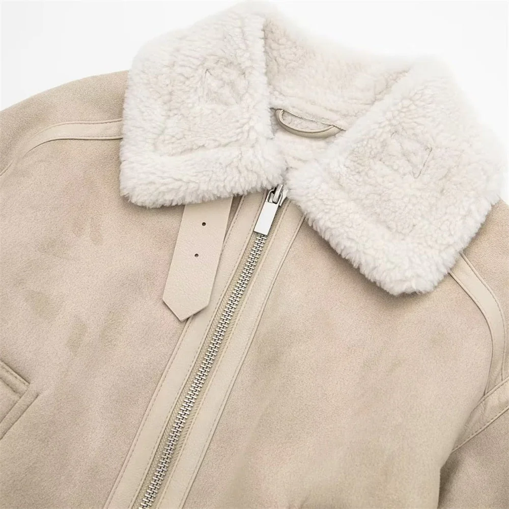 Cindy Suede Faux Fur Jacket - Image 10