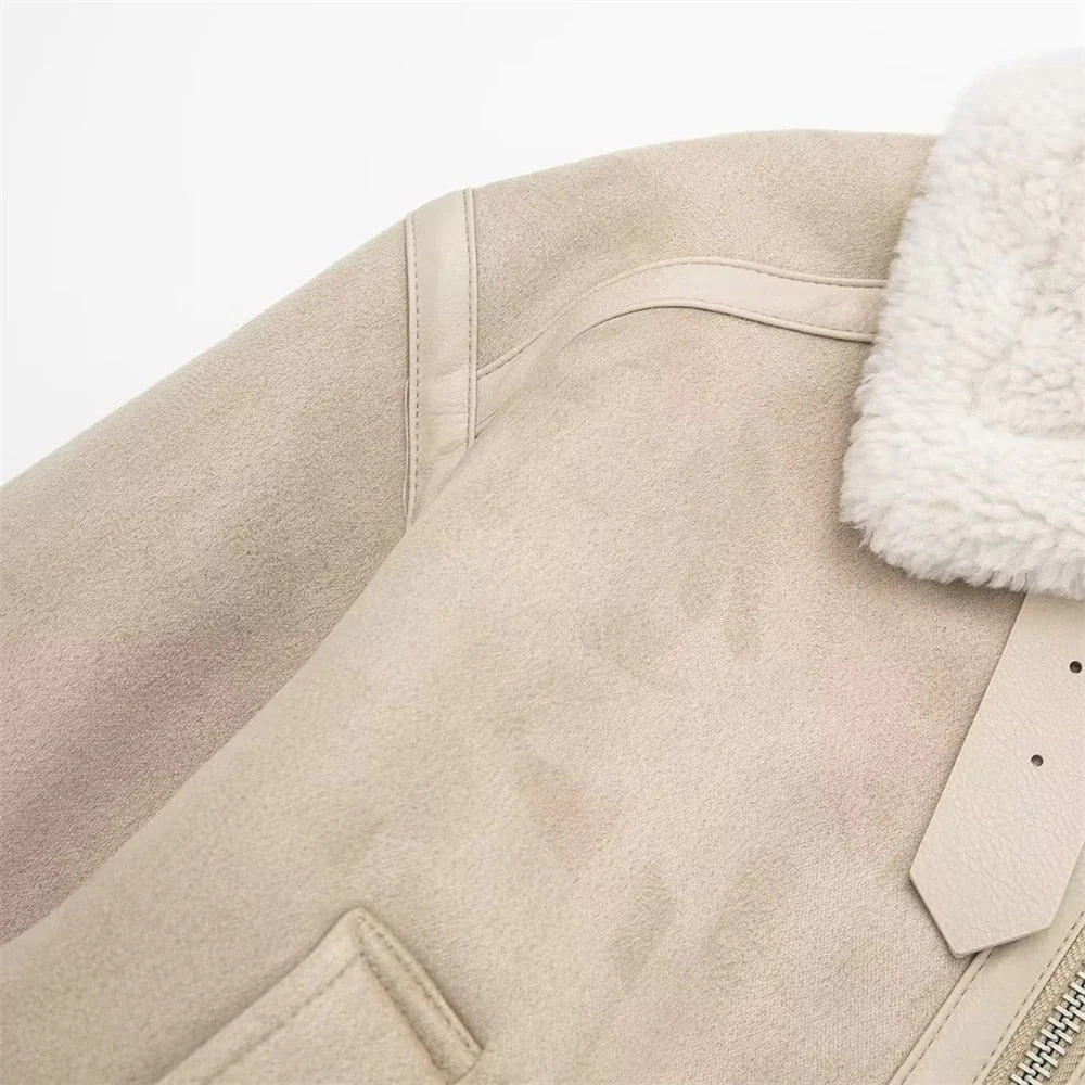Cindy Suede Faux Fur Jacket - Image 12