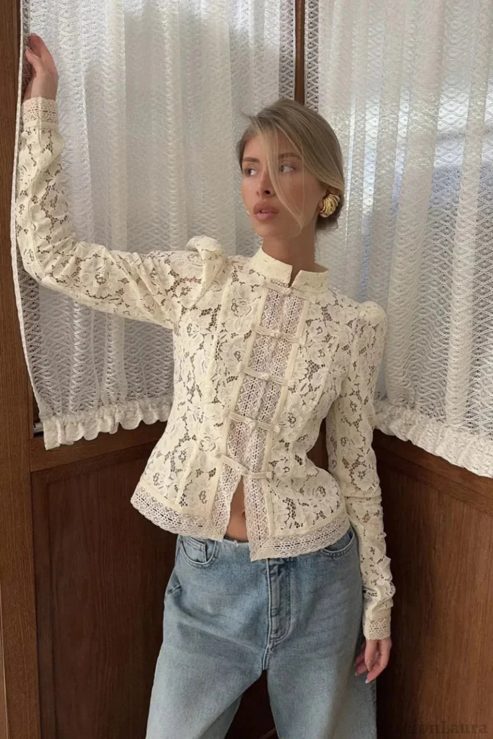 Claire Elegant Lace Blouse - Image 6