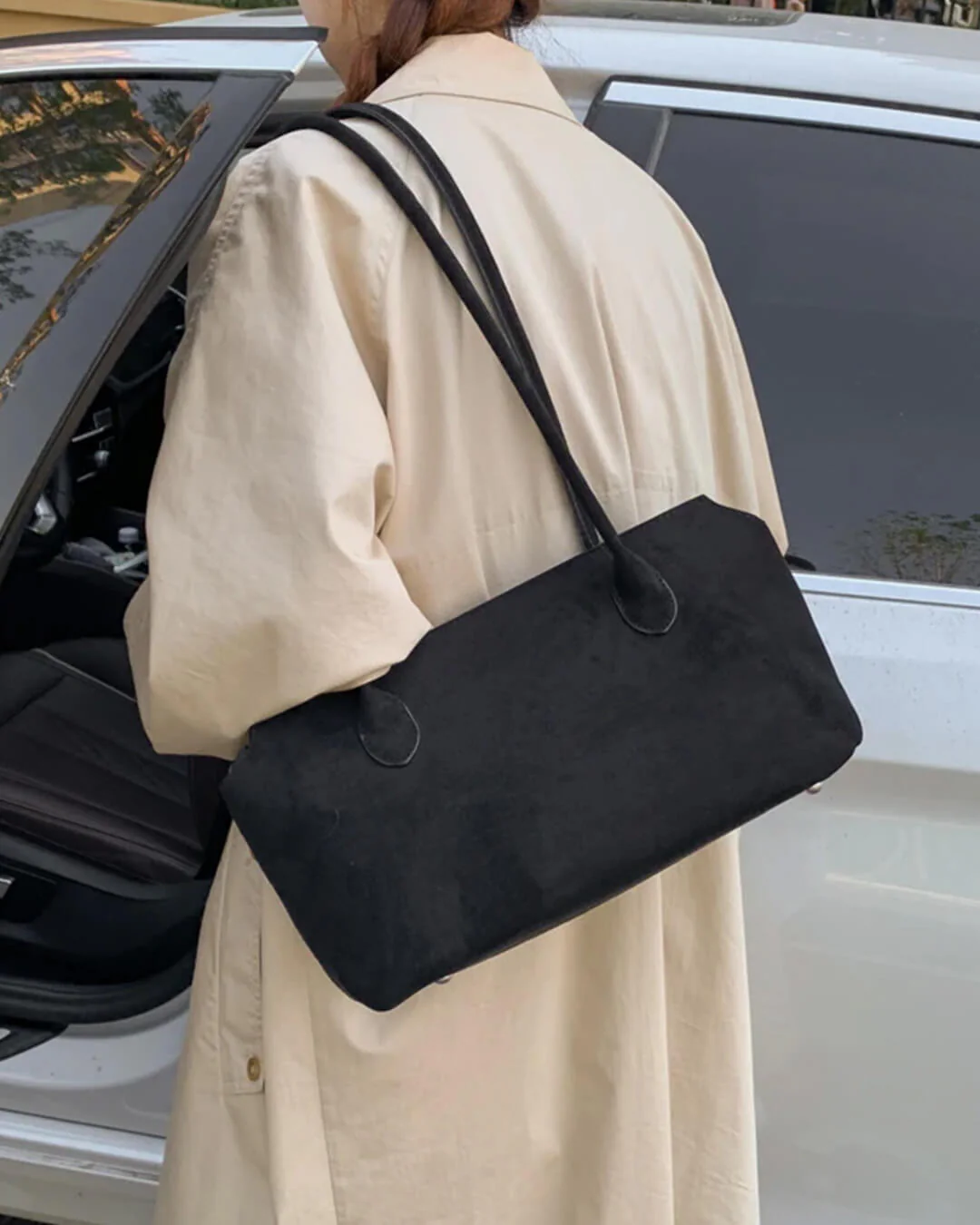 Claudine Faux Suede Shoulder Bag - Image 5