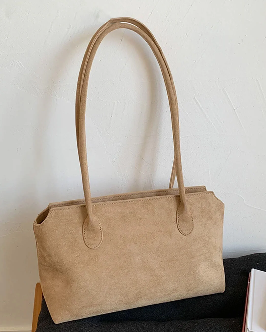 Claudine Faux Suede Shoulder Bag - Image 9