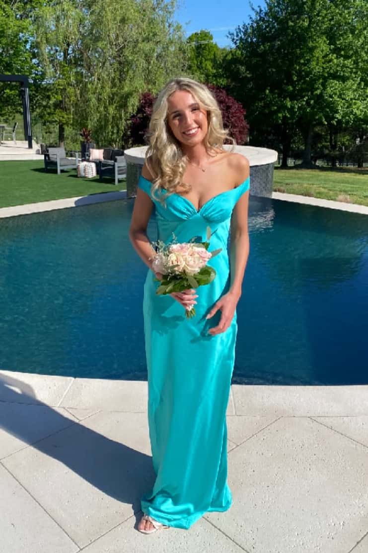 Clea Satin Off the Shoulder Maxi Dress - Image 6