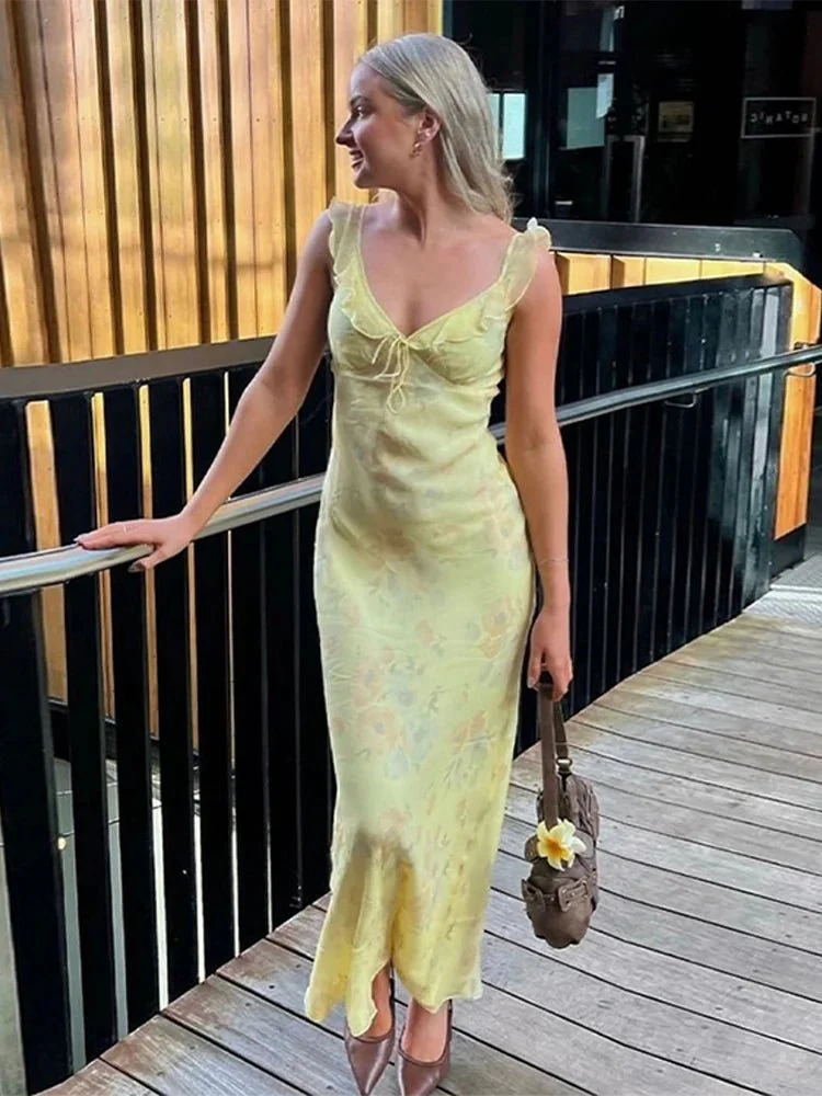 Clementine Ruffled Floral Maxi Dress - Image 3