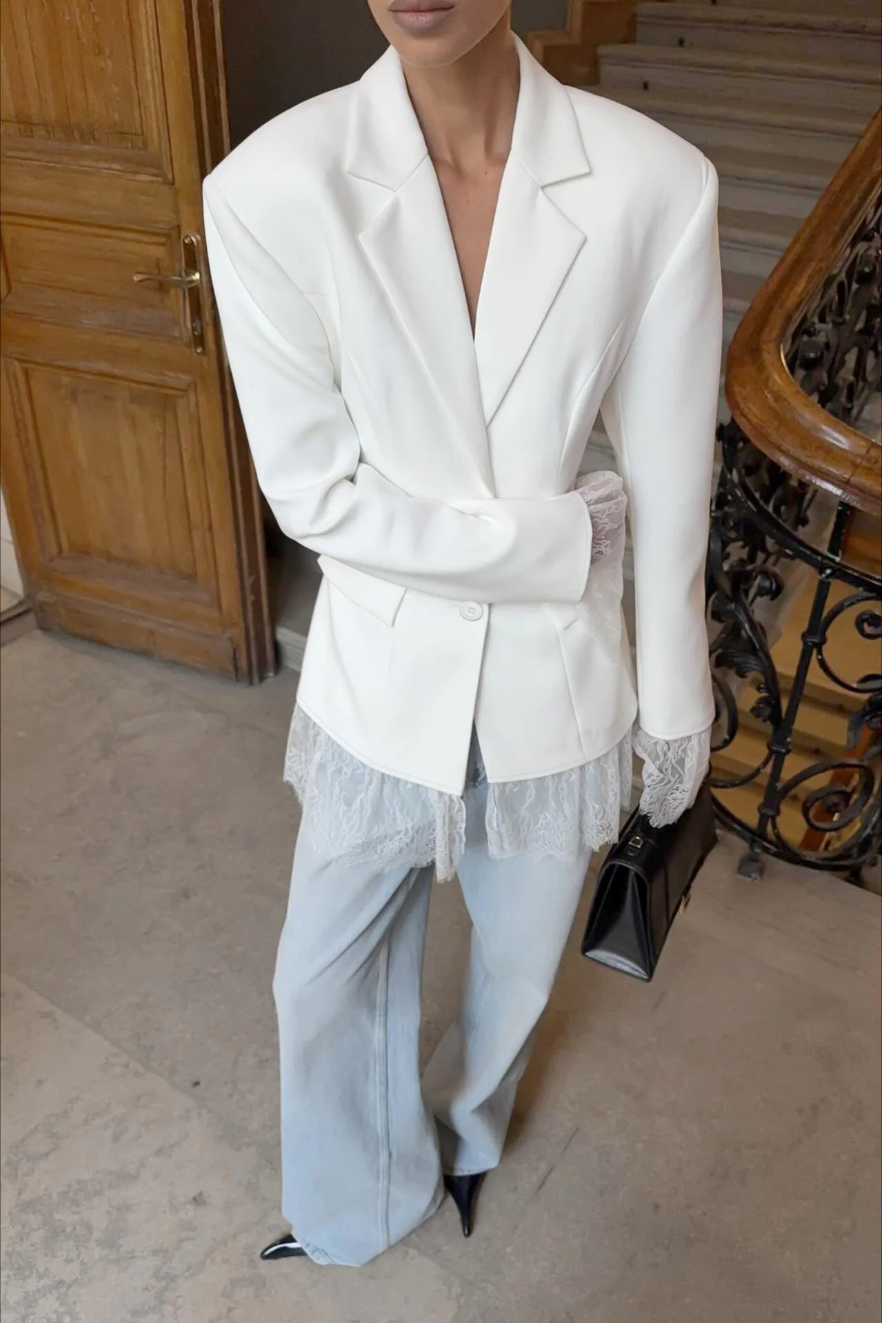 Colbie Lace-Trimmed Blazer