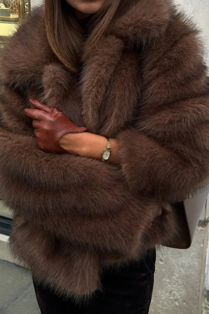 Colette Faux Fur Short Coat - Image 6