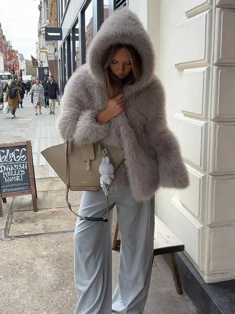 Dana Faux Fur Hooded Jacket - Image 3