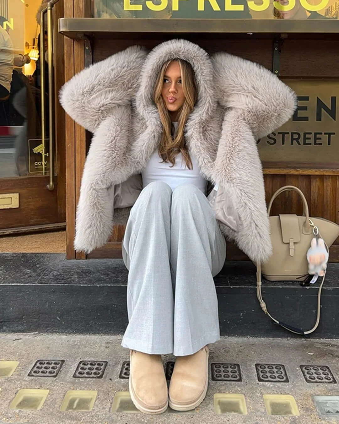 Dana Faux Fur Hooded Jacket - Image 8