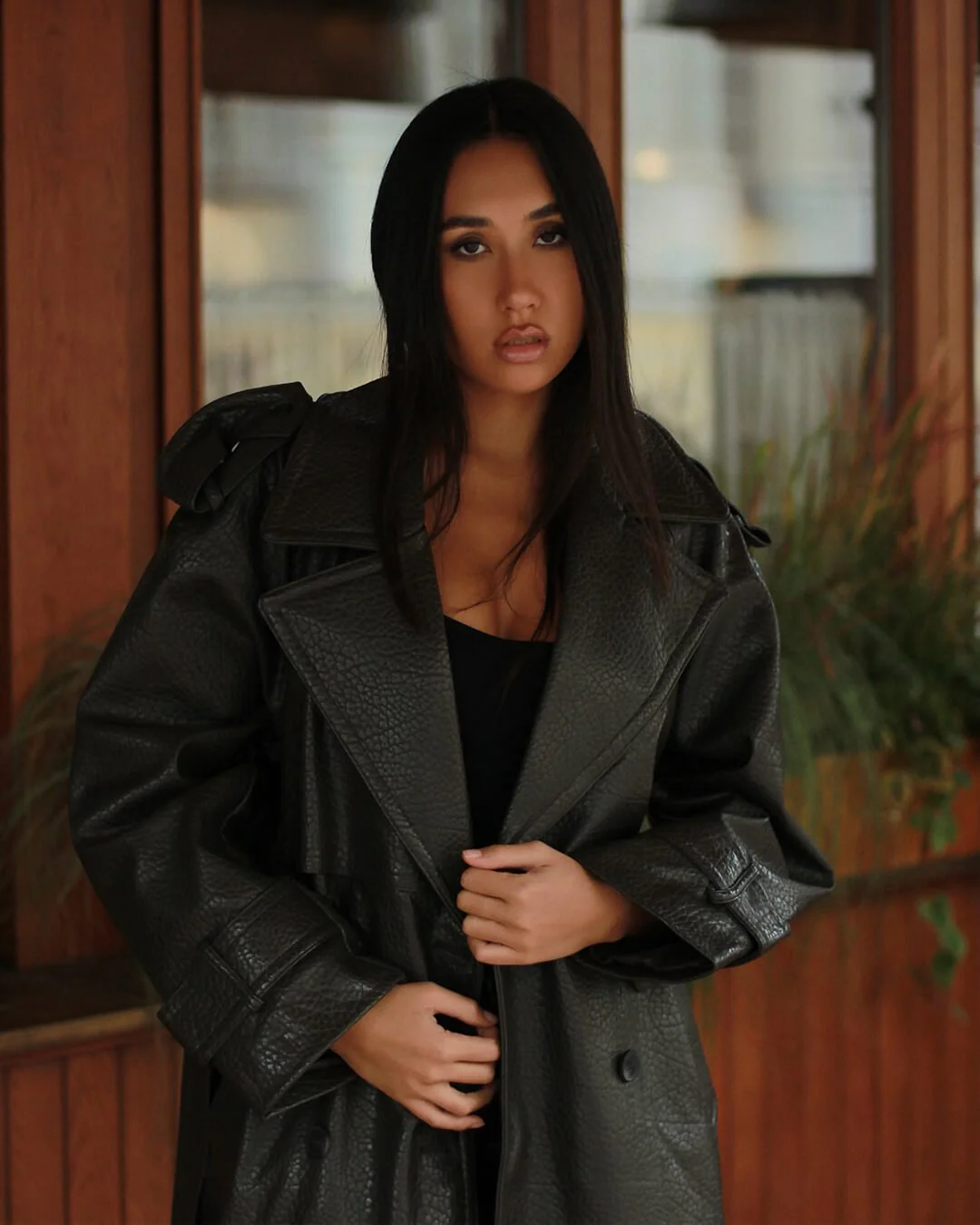 Danica Long Leather Jacket - Image 8