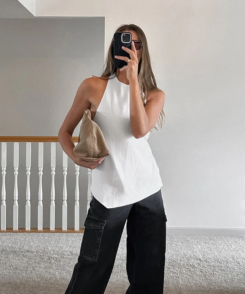 Daphne Halter Neck Backless Top - Image 6