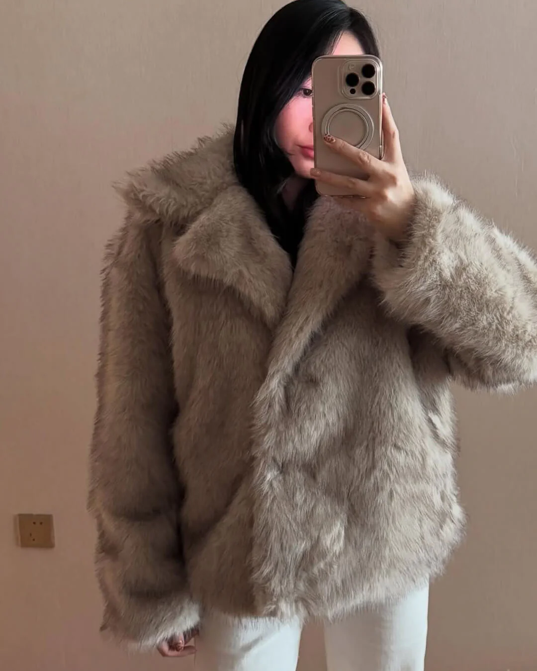 Darcy Mid-Length Fluffy Jacket - Image 7
