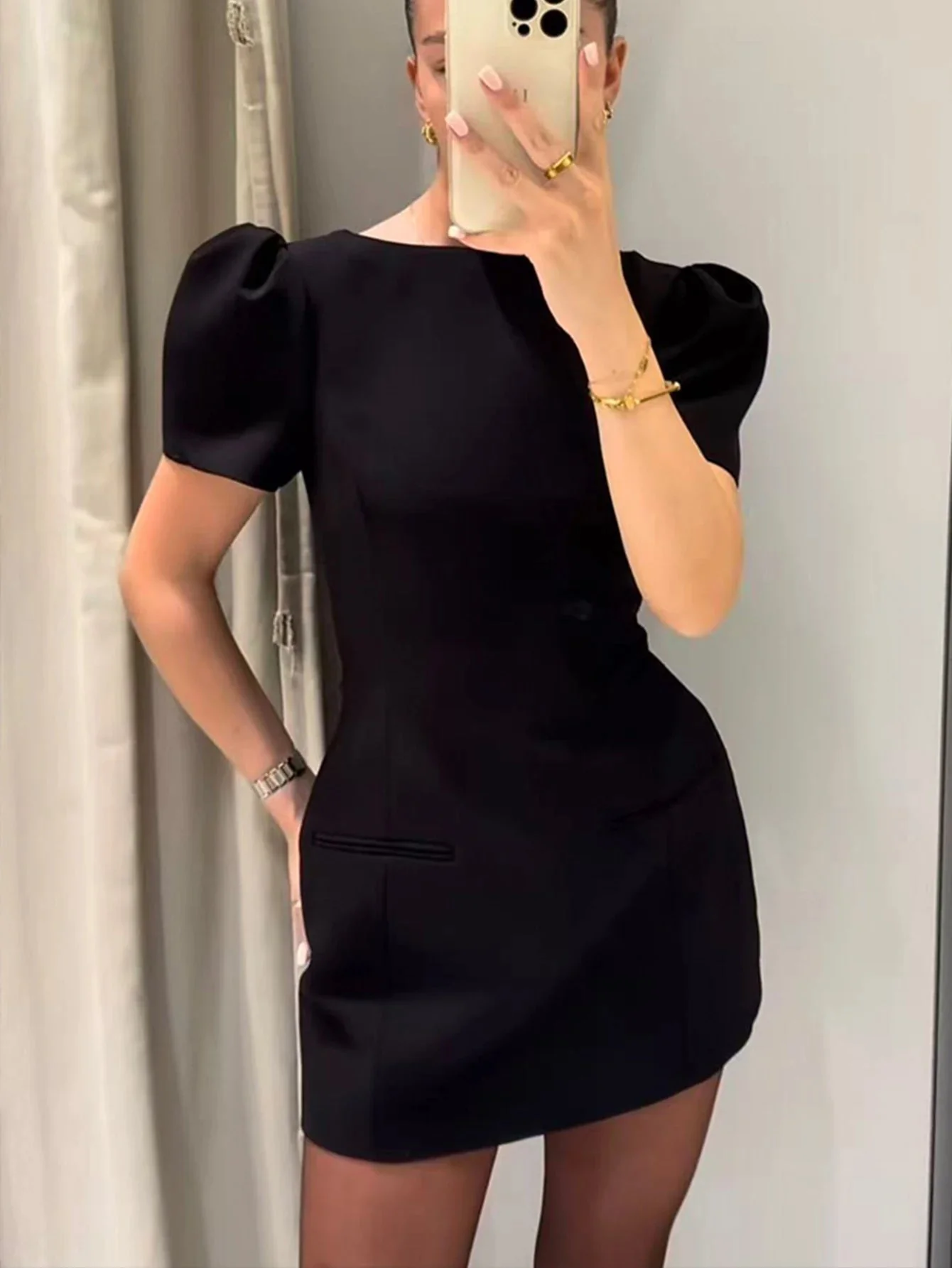 Darcy Puff Sleeve Mini Dress - Image 5