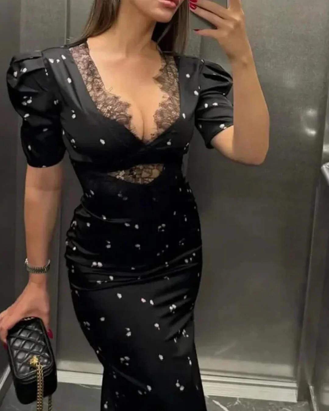Diana Puff Sleeve Lace Dress - Image 4