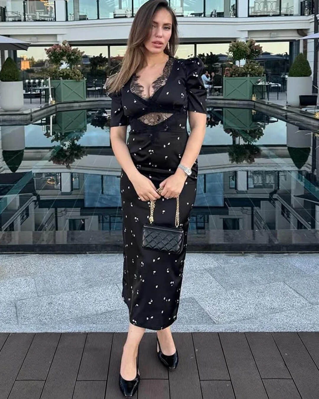 Diana Puff Sleeve Lace Dress - Image 9